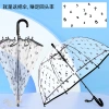 New children's umbrella, digital transparent canopy, black automatic umbrella, arched bubble umbrella, automatic opening, straight rod, plastic rain details Picture